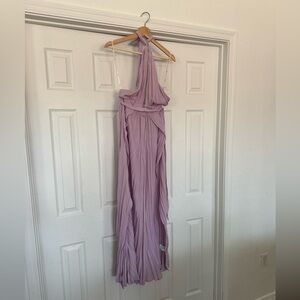 Purple cut out maxi dress with slits